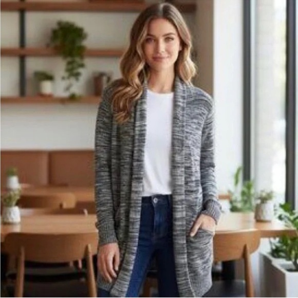 Wilfred Sweaters - WILFRED Heather Grey Open Front Cardigan Silk & Cashmere size XS